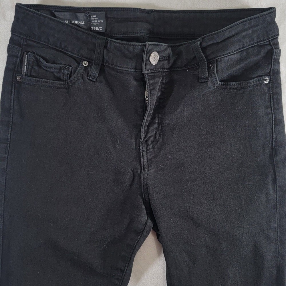 ARMANI EXCHANGE Women's Jeans Size 29 Black Super Skinny Mid-Rise Stretch Denim - Picture 2 of 16